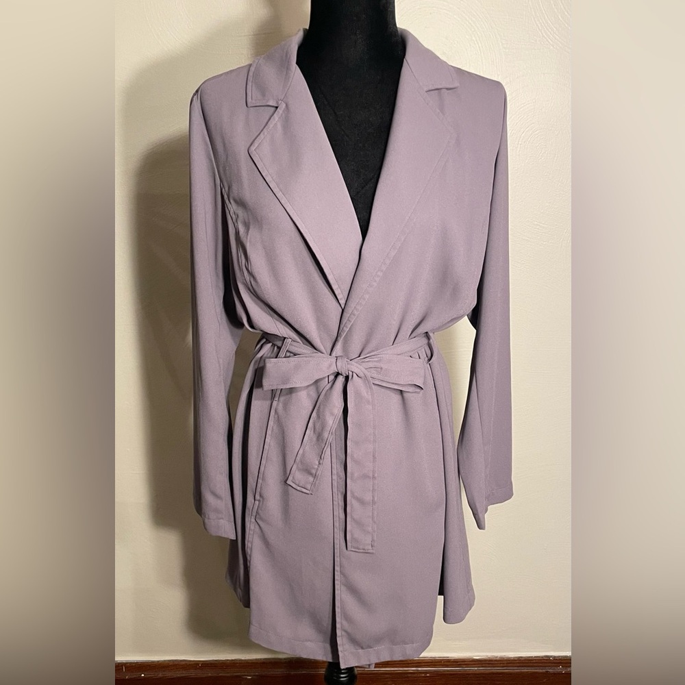 Vera Wang Lavender Belted Blazer M